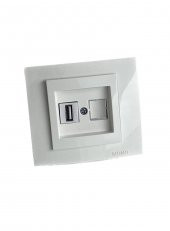 Mono Sıva Altı Usb Priz Beyaz (Adaptörsüz) thumbnail 1