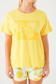 Roly Poly 3086  Lemon Pattern Sarı Kadın Şort Takım - 4