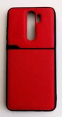 Xiaomi Redmi Note 8 Pro Uyumlu Deri Görünümlü Orta Sert Koruma Kılıf Kırmızı - 1