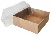 KUTU NATUREL KRAFT KAĞIT ve ASETAT 9x9x3 CM 100 ADET - 1