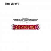 OTO MOTTO Vantuzlu Araç Telefon Numaratörü Telefon No Gösterici Kırmızı - 2