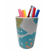 50107K KALEMLİK MAVİ YAPRAKLI OFİS GERECİ 6X6X10CM 350ML - 1