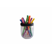 14517K KALEMLİK MAT SİYAH KAPLAMALI MODEL OFİS GERECİ 8X8X10CM 320ML - 1