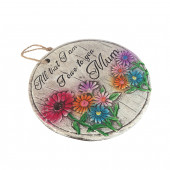 956282A ASILABİLİR BALKON VE BAHÇE SÜSÜ PAPATYALI,ANNE TEMALI YUVARLAK 15X15X1,1CM - 3