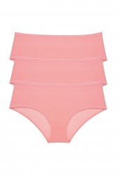 3 Adet Kadın Yüksek Bel Bato Külot Pudra - 1