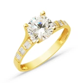 Özel Tasarım 14 Ayar Tektaş Altın Yüzük thumbnail 1