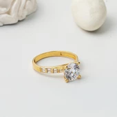 Özel Tasarım 14 Ayar Tektaş Altın Yüzük thumbnail 3