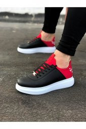 Wagoon WG030 Siyah Kırmızı Kalın Taban Casual Erkek Ayakkabı - 1