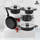 Cosmos 9 Parça Titanyum Kaplama Tencere Sahan Seti thumbnail 1