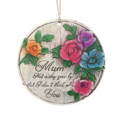 956282C ASILABİLİR BALKON VE BAHÇE SÜSÜ GELİNCİKLİ,ANNE TEMALI YUVARLAK 15X15X1,1CM - 1