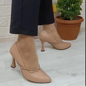 Fiyra 7023 Nut 8cm Kadeh Topuklu Taşlı Bayan Stiletto Ayakkabı - 6