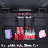Coofbe Oxford Su Geçirmez Özel Kumaş 8 Bölmeli Koltuk Arkası Bagaj Organizer Bagaj Düzenleme Çantası - 4