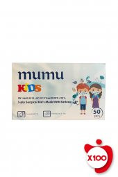 Mumu 3-PLY Surgical Kids Mask With Earloop 50li 100 Paket - 1