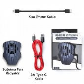 Polham Apple İphone 7,8,X,11,12 Seri Uyumlu Şarj Kablolu Fanlı Telefon Soğutucusu, PUBG Call OF Duty - 6