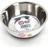Playfull Pati Desenli Çelik Mama ve Su Kabı Kauçuk Tabanlı 14 cm - 1