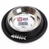 Playfull Balık Desenli Siyah Çelik Mama ve Su Kabı 8 Oz - 2