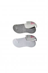 Gri ve Beyaz Kadın Babet Çorap 9 çift - 3
