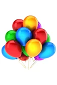Karışık Renkli Metalik Süsleme ve Parti Balonu 12 Inch 40 Adet - 1