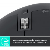 Logitech MX Master 3S Performance Kablosuz Bluetooth Mouse, 8.000 DPI, Sessiz, Ergonomik, Siyah 910 006559 - 4