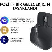 Logitech MX Master 3S Performance Kablosuz Bluetooth Mouse, 8.000 DPI, Sessiz, Ergonomik, Siyah 910 006559 - 5