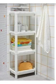 Vesken 3 Bölmeli Banyo Raf Ünitesi Beyaz - 4