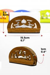 Restoran, Cafe, Otel, Ev ve Barlara Ahşap Peçetelik, Peçete Kutusu, Dekoratif El Yapımı Peçetelik 6 Adet thumbnail 2