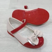 Fiyra 8009 Pembe-Beyaz Cırtlı El Yapımı Ortapedik Kız Bebe Babet Ayakkabı - 1