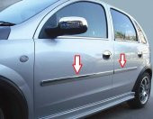 CORSA C Yan Kapı Çıtası 4 Parça Paslanmaz Çelik 2000-2006 - 1