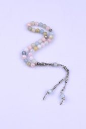 Akuamarin - Morganit - Heliodor Doğal Taş Tesbih 8 mm Küre Kesim - 2