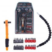 Zhltools 22 Parça Cırcır Anahtarlı Bits Tornavida Ucu ve Matkap Ucu Seti - 1