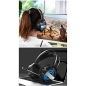 Polham Rgb Işıklı Mikrofonlu Kafaüstü Profesyonel Oyuncu Kulaklığı - 3