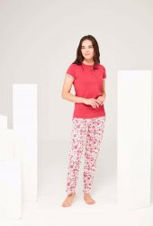 Mod Collection 3699 Kadın 3 Düğmeli Pijama Takım - 3