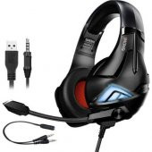 Coofbe RGB Işıklı Ultra Hassas 2 Metre Kablolu Mikrofonlu Oyuncu Kulaklığı, Profesyonel Kulaklık - 1