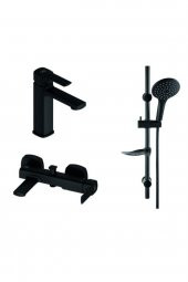 GPD Pedra Siyah Banyo Lavabo Sürgülü Duş Seti Mlb160-s-mbb160-s-dst57-s - 1