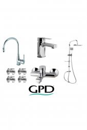 GPD Solus 8 Parça Krom Armatür Musluk Batarya Banyo Seti Mte55-mbb55-mlb55-dst19-3-fkm01 - 1