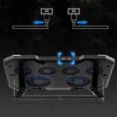 Polham Yükseklik Ayarlı Fanlı Notebook Soğutucu, RGB Led Işıklı Laptop Soğutucu, 6 Adet Fanlı - 3