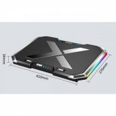 Polham Yükseklik Ayarlı Fanlı Notebook Soğutucu, RGB Led Işıklı Laptop Soğutucu, 6 Adet Fanlı - 6