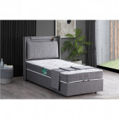 Setay Zagreb Tek Kişilik Baza Başlık Comfort Yatak Seti, Gri - 1