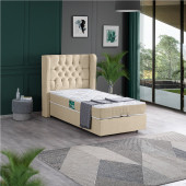 Setay Riga Tek Kişilik Baza Başlık Comfort Yatak Seti, Krem thumbnail 1