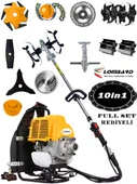 LOMBARD 10 in 1 LT-700 Özel Seri Sırt Tipi Ot Çim Çalı Biçme Tırpanı + Toprak Eşeleme+ Akrobat Çapa Aparatı - 1