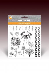 Eyes Geçici Dövme,Geçici Tattoo ,Vücut Dövme,Kol Bilek Dövme,Boyun Dövme,Sırt Dövme - 3