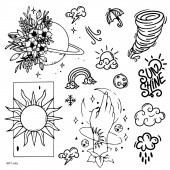 Sun Shine Geçici Dövme,Geçici Tattoo ,Vücut Dövme,Kol Bilek Dövme,Boyun Dövme,Sırt Dövme - 2