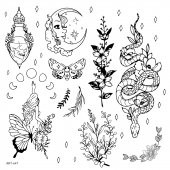 Butterfly -2 Geçici Dövme,Geçici Tattoo ,Vücut Dövme,Kol Bilek Dövme,Boyun Dövme,Sırt Dövme - 2