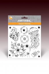 Jellyfish Geçici Dövme,Geçici Tattoo ,Vücut Dövme,Kol Bilek Dövme,Boyun Dövme,Sırt Dövme - 3