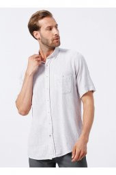 Kısa Kollu Gömlek, 2xl, Bej thumbnail 3