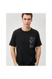 3sam10047hk 999 Siyah Erkek Pamuk Jersey Kısa Kollu O Yaka T-shirt - 1