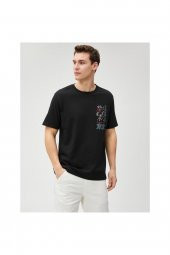 3sam10047hk 999 Siyah Erkek Pamuk Jersey Kısa Kollu O Yaka T-shirt - 3