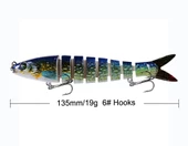 Valkyrie 3 Adet 8 Eklemli 3D Oynak Rapala Sahte Balık Yem Seti Tatlı ve Tuzlu Su Uyumlu Wobblers Swimbait - 10