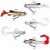 Valkyrie 5 Adet Yumuşak Silikon Sırtlı Çift İğneli Sahte Olta Yem Seti Wobbler T-tail Tatlı ve Tuzlu Su Uyumlu - 4