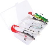 Valkyrie 5 Adet Yumuşak Silikon Sırtlı Çift İğneli Sahte Olta Yem Seti Wobbler T-tail Tatlı ve Tuzlu Su Uyumlu - 7